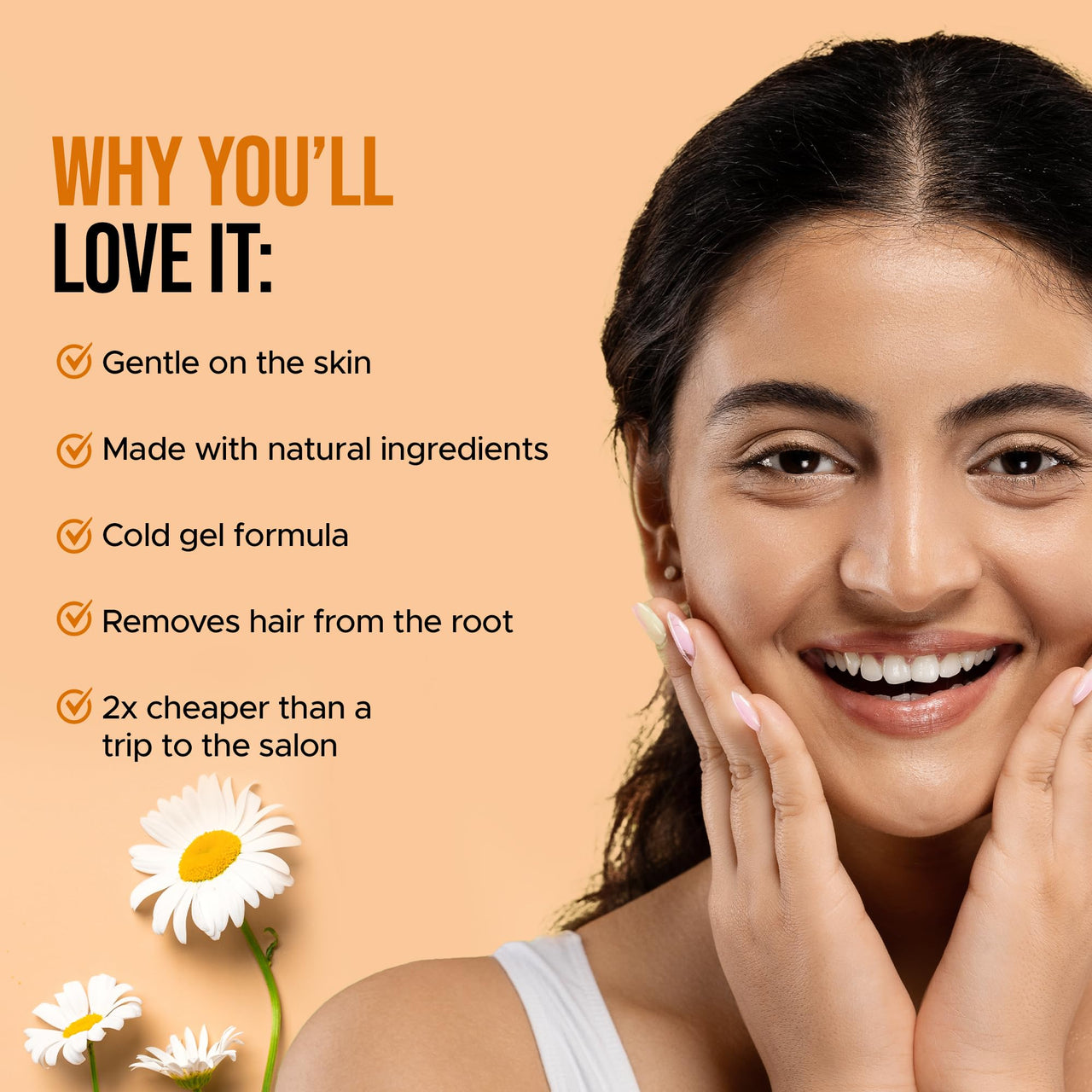 Hilary Rhoda Women One Go Facial Wax Strips|Ready-To-Use|Face, Cheek, Upper Lip & Chin Facial Wax|Painless Hair Removal|With 2 Finish Wipes|20 Strips (Chamomile),Pack Of 1,1 Count