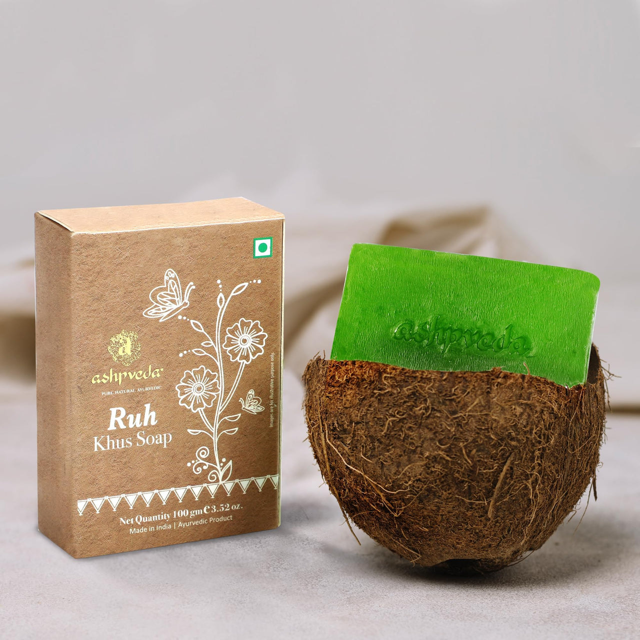 Ashpveda Ayurvedic Khus & Aloevera Bath Soap Herbal Cleanser, Gentle Skin Care, Natural Scent, Nourishing Bathing Bar for Skin Refreshment and Rejuvenation (100gm) (Pack of 2)