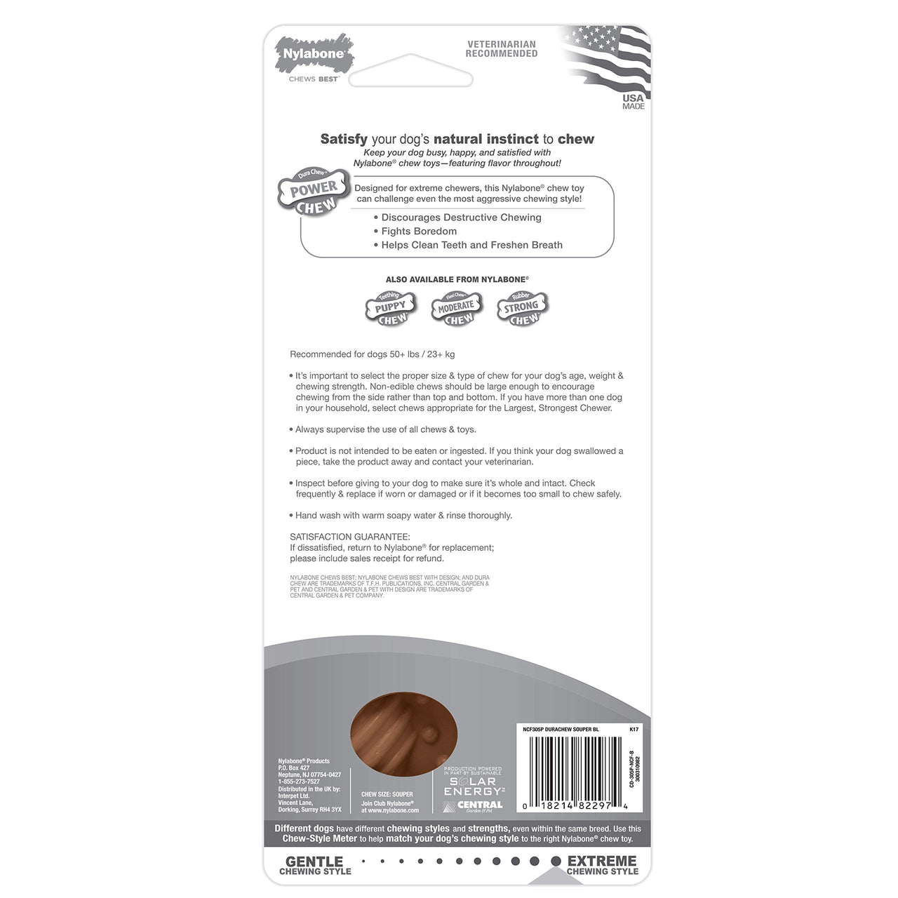 Nylabone Dura Chew Power Chew Textured Bone Flavor Medley X-Large/Souper (1 Count) X-Large 50+ lbs.