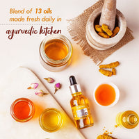 Nat Habit Turmeric Rosehip Mukhalaya Face Oil For Tan, Pigmentation & Blemish Control, with Blend of 13 Cold Pressed Oils, For Natural Face Care, No Mineral Oil or Chemical (30ml)