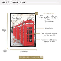 MCS Trendsetter 20x28 Poster Frame Black High-Gloss, Vertical & Horizontal Wall Hanging Large Picture Frame for Photos, Posters & Art Prints (1-Pack) 20 x 28 in Single