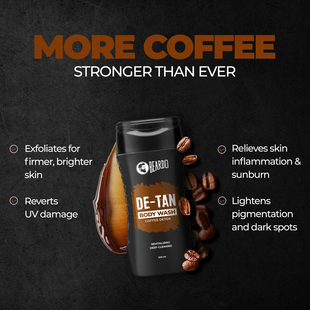 Beardo Detan Combo For Men (Set of 2) | Detan Body Wash & Detan Face Wash with Powerful Coffee Extract for Tan Removal | Hydrates & Exfoliates Men's Skin for Oil Control