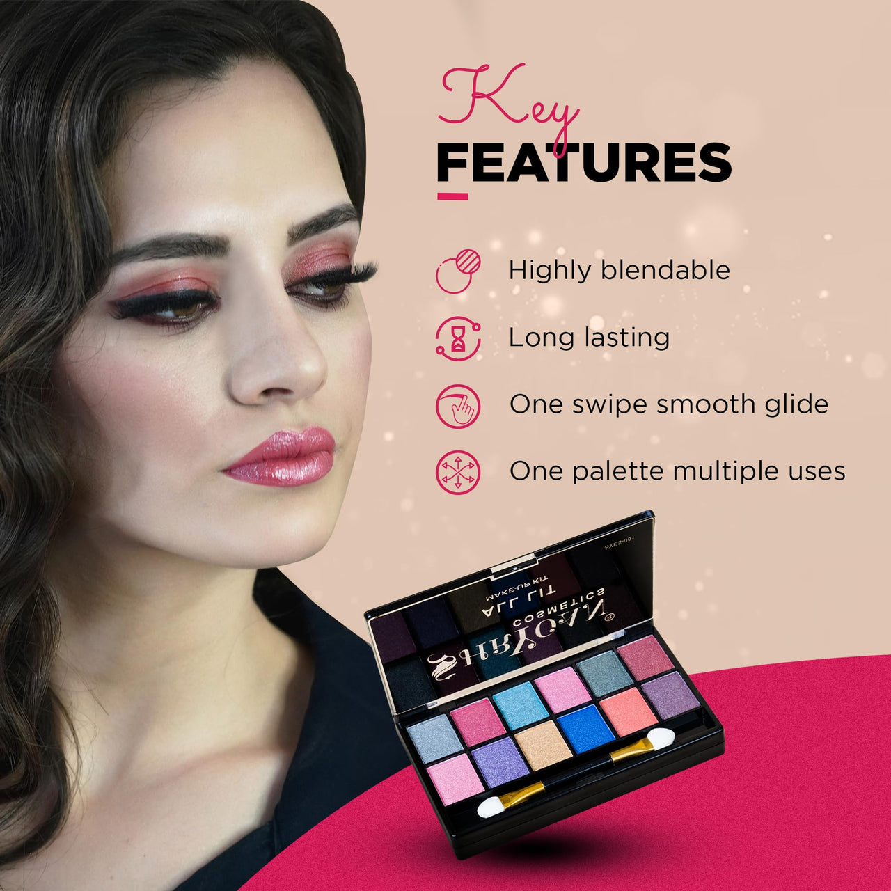 Shryoan All Lit Make-up Kit With 18 Eyeshadow & 3 Highlighter Powder Make-up Palette | Highly Pigmented Pocket Friendly Make-Up Kit | (20 gm) (Shade 02)