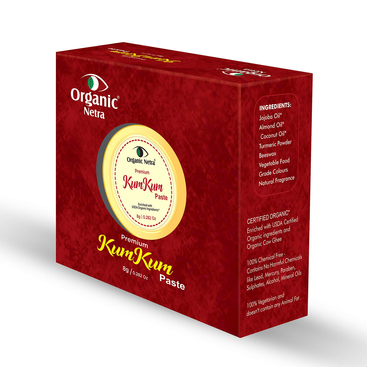 Organic Netra Organic Netra Sindoor/Kumkum Paste - 8gm | Waterproof Long lasting, Smudge Proof Sindoor