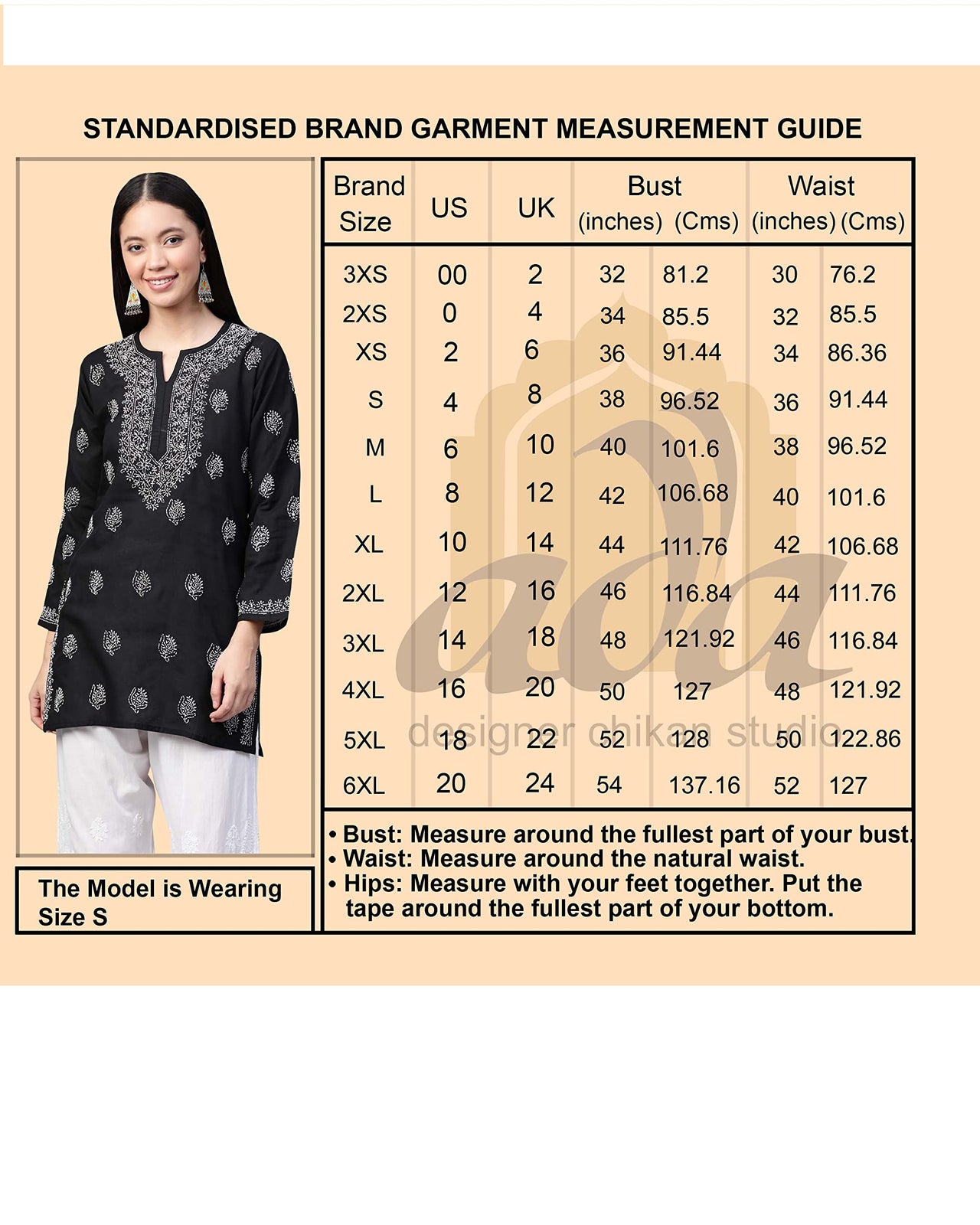 Ada Women's  Hand Embroidered Lucknowi Chikankari Cotton Straight Short Top Kurti A178625