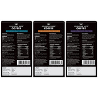 COLOMBIAN BREW COFFEE Double Chocolate Mocha, Mint Chocolate Mocha, Blueberry Chocolate Mocha Instant Coffee Powder, 3 X 50g