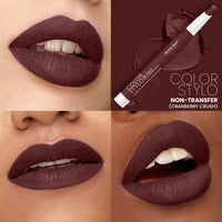 Seven Seas Color Stylo NonTransfer Matte Crayon Lipstick Matte Finish | Waterproof | Long Lasting Stay Up to 24 hours (Cranberry Crush)