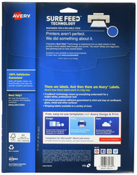 Avery TrueBlock Shipping Labels, Sure Feed, Permanent, 3-1/3
