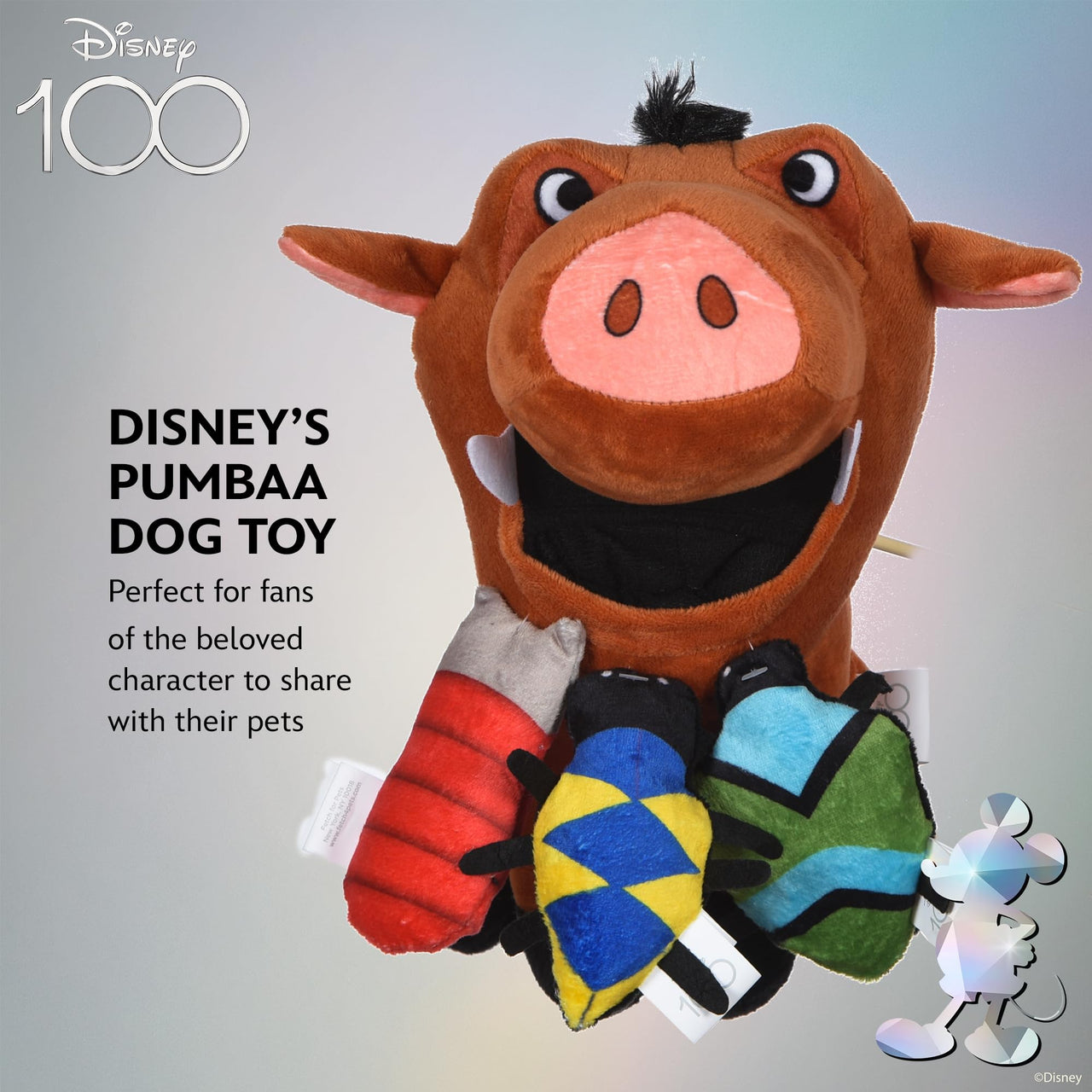 Pumbaa Burrow Dog Toy with Mini Removable Plushes 9in | Disney Dog Toys | Plush Toy for Dogs Inspired by Pumbaa from The Lion King with Crinkle Pumbaa & Bugs Plush Burrow 9 Inch