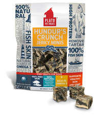 PLATO Hundur's  Crunch Jerky Minis 10oz, Natural (859554001397) Cod Minis 10 ounces