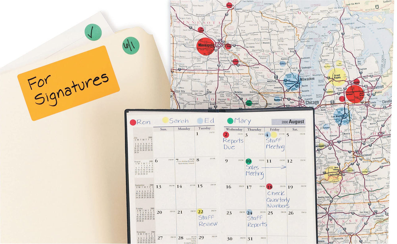 Avery Color-Coding Permanent Labels, 1/4 Inch Round Stickers, Green, Non-Printable, 450 Dot Stickers Total (5791)