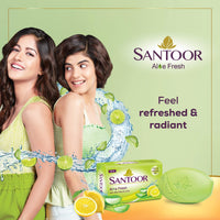 Santoor Sandal & Almond Milk Soap, 150g (Pack Of 6) & Aloe Fresh Soap With Aloe Vera & Lime, 125g (Pack Of 5)