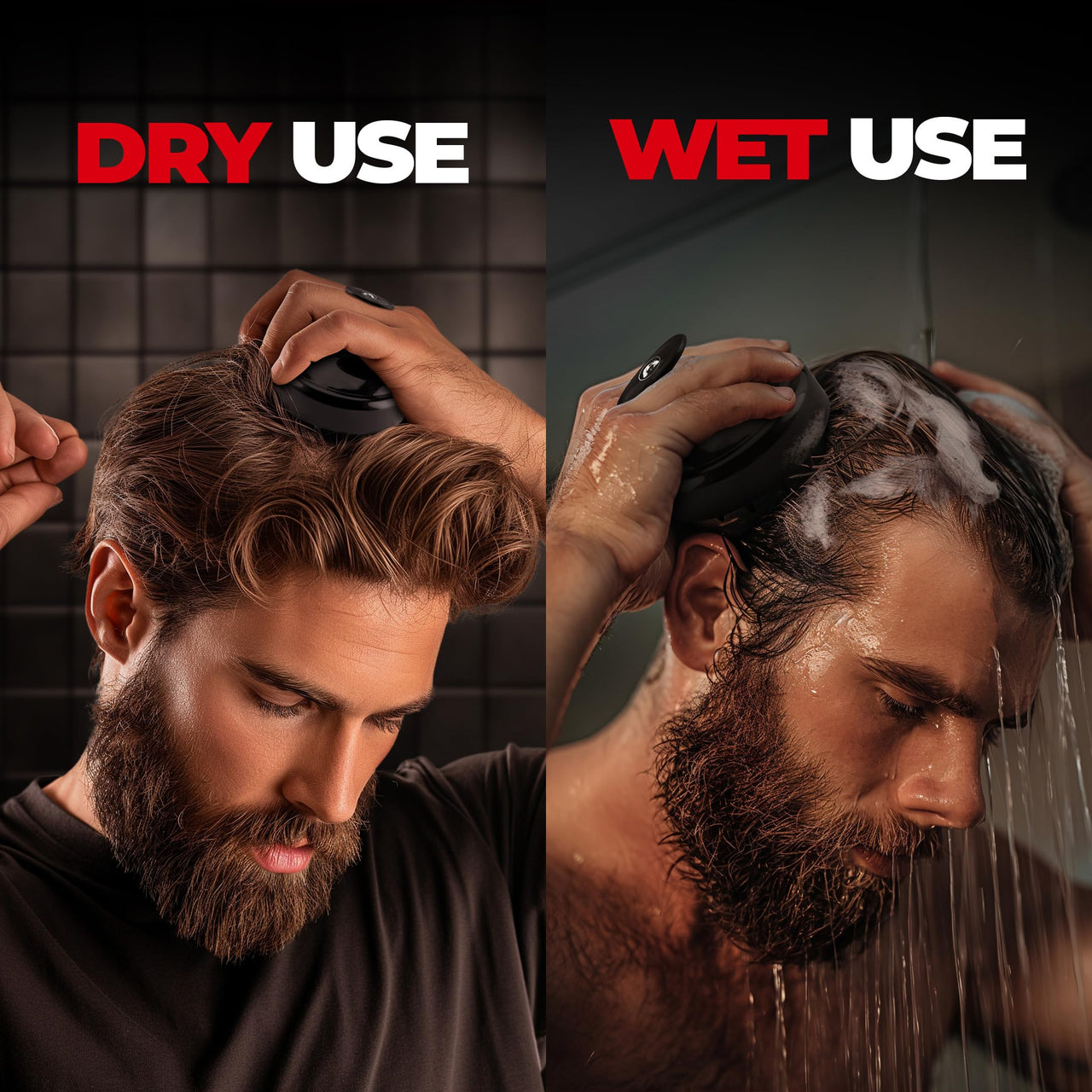 Beardo Scalp Massager for Hair with Removable Handle | Soft Silicone Bristles for Dry Massage, Oil & Shampoo | Massager Shampoo Hair Brush, Super Soft Bristles, Exfoliating | Scalp massager for Men & Women