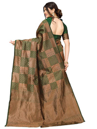 Satrani Women's Jacquard Poly Silk Saree With Unstitched Blouse Piece