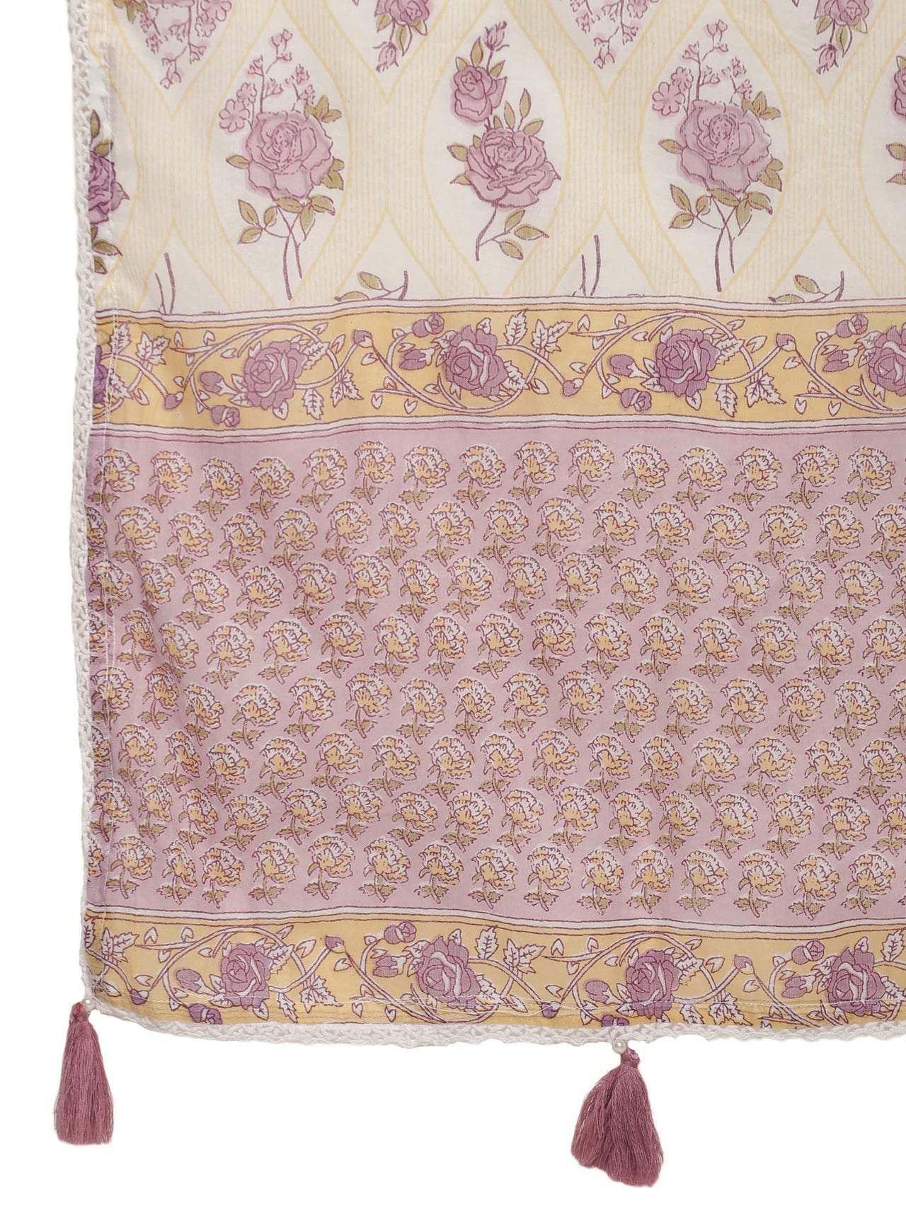 RAJMANDIRFABRICS Women's  Cotton Printed Straight Kurta Sharara With Dupatta Set