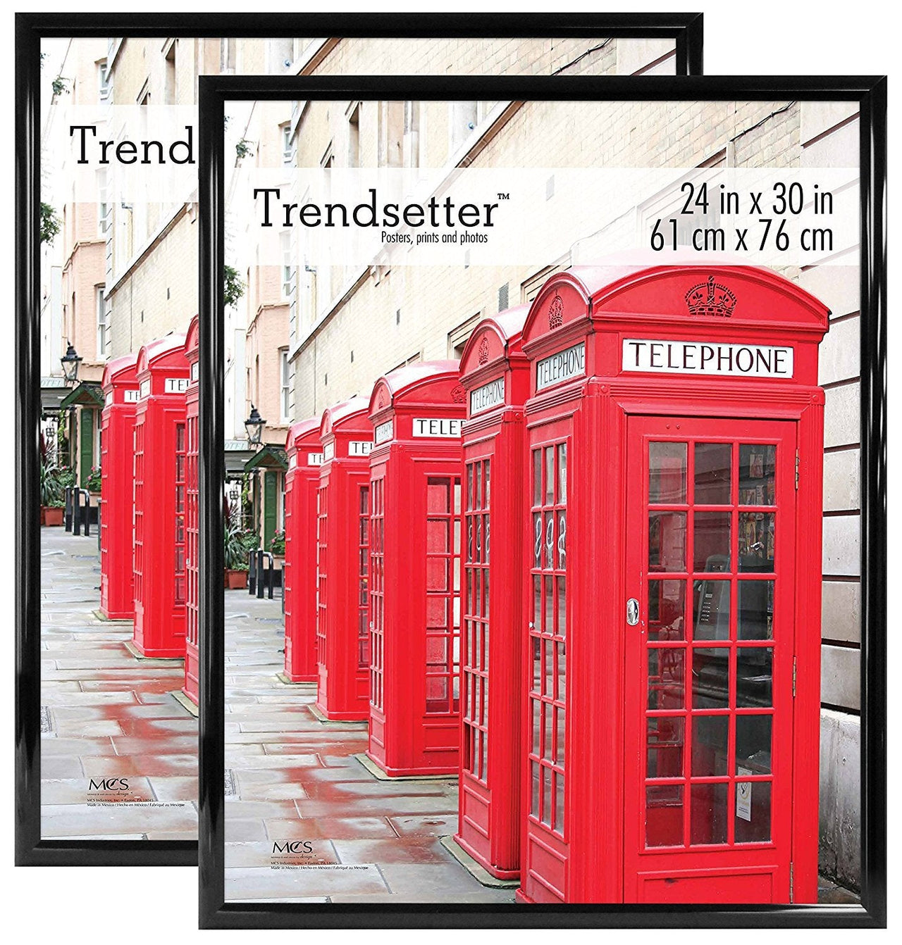 MCS Trendsetter 20x28 Poster Frame Black High-Gloss, Vertical & Horizontal Wall Hanging Large Picture Frame for Photos, Posters & Art Prints (1-Pack) 20 x 28 in Single