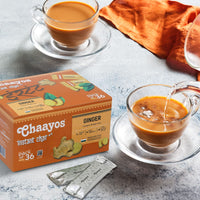 Chaayos Assam Instant Tea Premix - Ginger - Regular Sugar (14Gm * 36 Sachets) (Makes 100 Ml), Ginger Tea, Adrak Chai, 1 Min Tea Powder