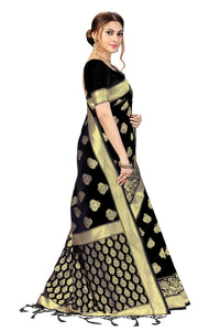 PANASH TRENDS Women's  Kanchipuram Banarasi Art Silk Saree with Blouse Piece