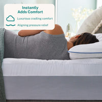 Sleep Innovations Cooling Comfort Gel Memory Foam Dual Layer Mattress Topper, 4 Inch, King Size, Pillow Top Cover