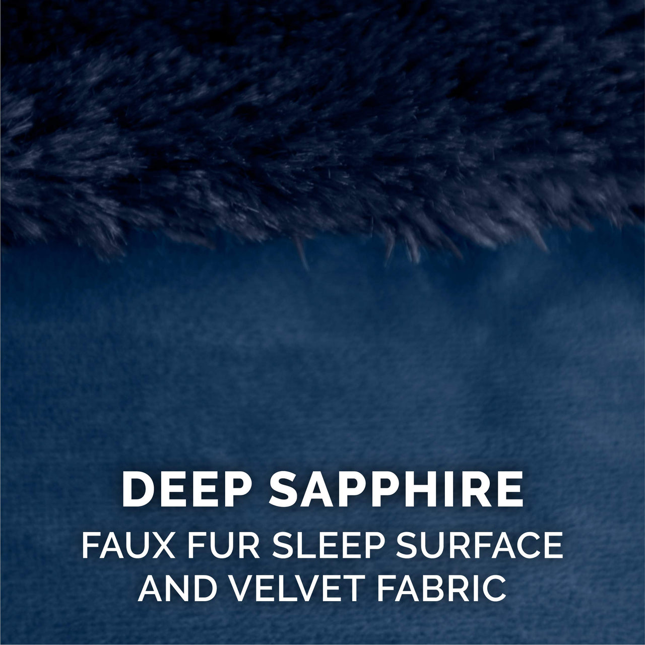 Furhaven Replacement Dog Bed Cover Plush & Velvet L Shaped Chaise, Machine Washable - Deep Sapphire, Large