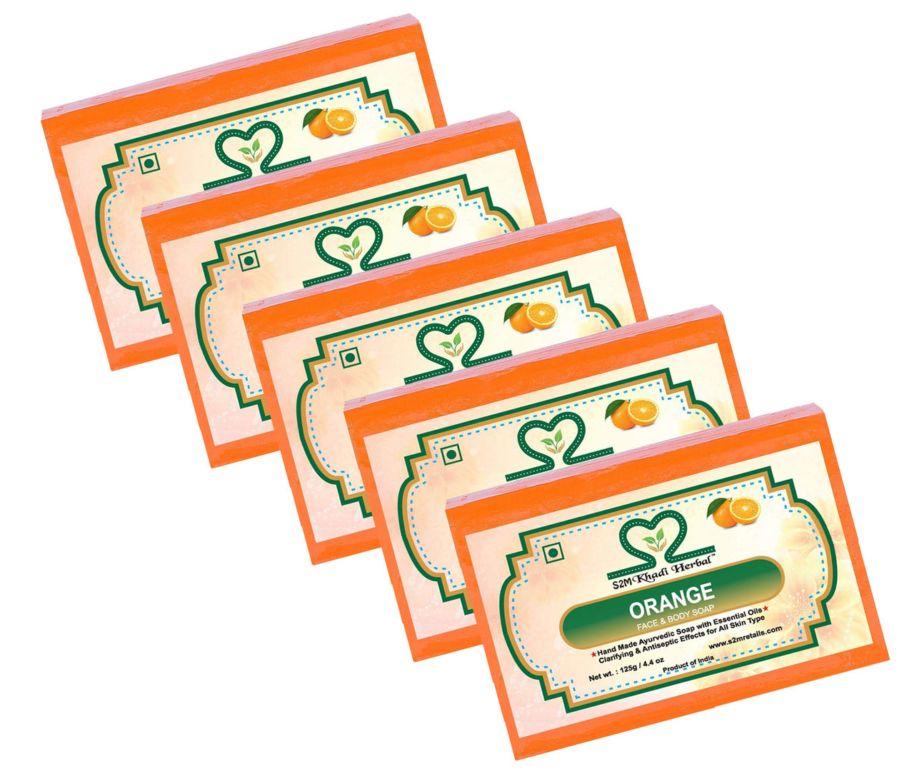 Khadi Natural S2M Herbal Handmade 100% Pure & Natural Orange Soap 625Gm