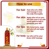 Newish Olive Oil for Hair, Skin & Body Massage | 200ml | Pure & Cold Pressed Olive Oil for Dry Scalp, Frizz Control & Glowing Skin | Non-Sticky Hair Oil for Men & Women