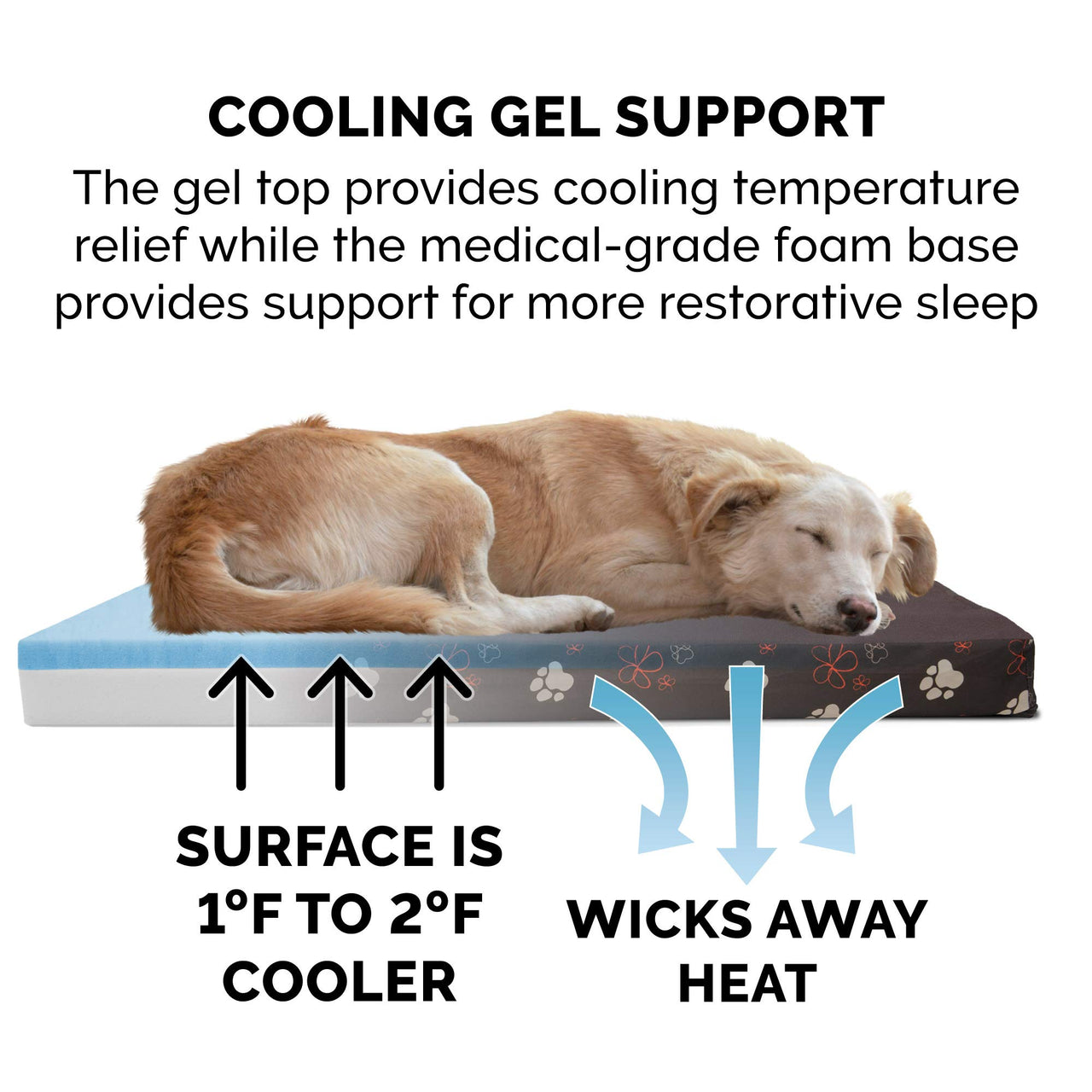 Furhaven Water-Resistant Cooling Gel Dog Bed for Small Dogs w/ Removable Washable Cover, For Dogs Up to 20 lbs - Indoor/Outdoor Garden Print Mattress - Bark Brown, Small Water-Resistant Garden Print (Bark Brown) 20.0"L x 15.0"W x 3.0"Th Cooling Gel Foam