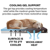 Furhaven Water-Resistant Cooling Gel Dog Bed for Small Dogs w/ Removable Washable Cover, For Dogs Up to 20 lbs - Indoor/Outdoor Garden Print Mattress - Bark Brown, Small Water-Resistant Garden Print (Bark Brown) 20.0