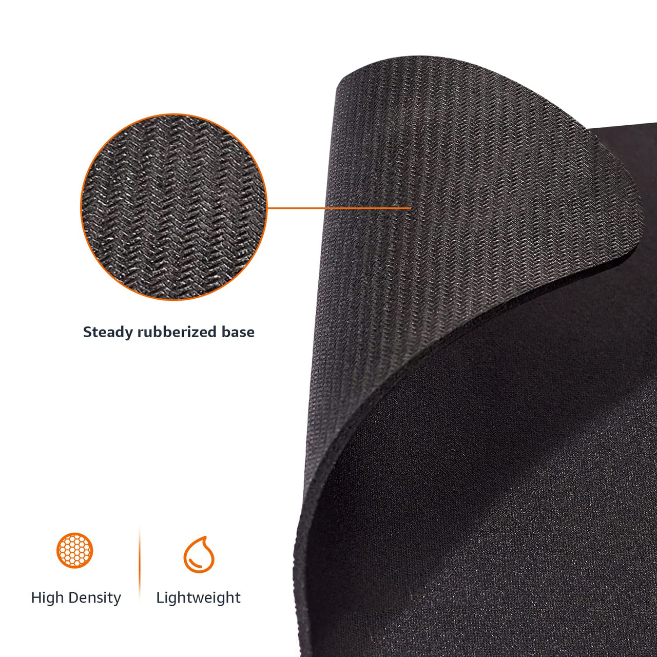 Basics Square Mouse Pad, Cloth with Rubberized Base, Standard, Black Single