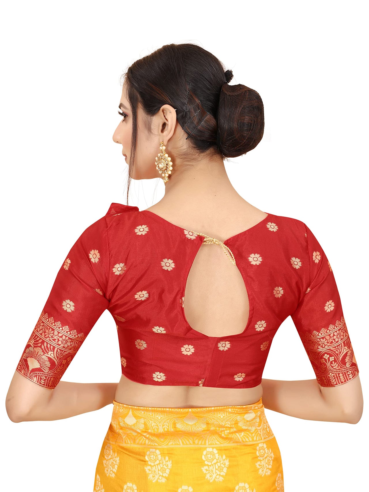 SATYAM WEAVES Women's  Banarasi Cotton Silk Saree With Blouse Piece