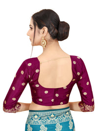 SATYAM WEAVES Women's  Banarasi Cotton Silk Saree With Blouse Piece