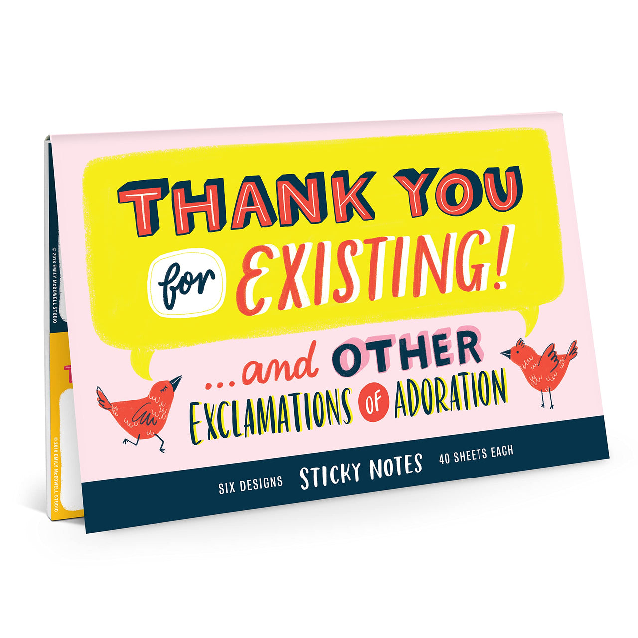 Em & Friends Thank You Sticky Note Packet, 6 Sticky Note Pads Set, 2.75 x 2.75-Inches and 40-Sheets Each