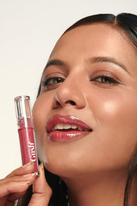 Gush Beauty Glaze Lip Oil Gloss High Shine & Hydrating Pink Gloss | Lightweight & Non Sticky | Vegan & Paraben Free | Toxin Free - Candy glaze 2.8ml (Wine'oclock)