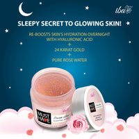Iba Must Have Dream Glow Sleeping Mask with 24K Gold Overnight Radiant Face Pack For Glowing & Hydrating Skin, Night Gel Mask with Rose Water, Hyaluronic Acid Improve Skin Glow | Halal Certified & Vegan (100g)