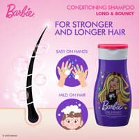 Barbie Conditioning Shampoo - Long & Bouncy, Sulphate, Paraben & Gluten Free, Enriched With Vegetable Protein, Dermatologically Tested, 200ml, Purple