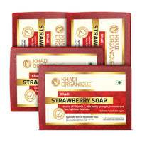 Khadi Organique Natural Herbal Strawberry Soap Pack of 4