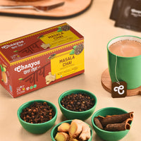 Chaayos Masala Chai Tea Bags - Premium Assam Tea with 100% Natural Ingredients Spices - [25 Tea Bags]