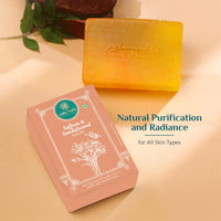 Ashpveda Sandalwood & Saffron Bathing Soap Bar | Ayurvedic Handmade Natural Scented Soap For Glowing, Smooth & Moisturizing Skin (100 gm)