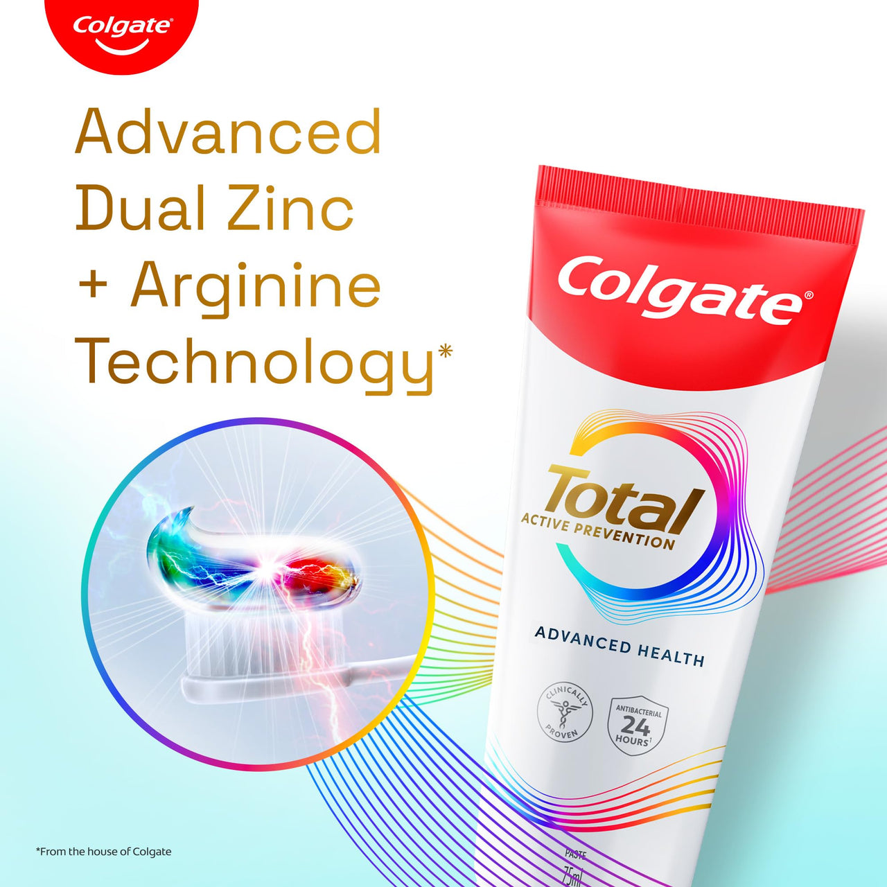 Colgate Total 300gm (2 x 150gm) Advanced Health Anti-Germ Toothpaste, Tooth Paste with 12-Hour Anti-Germ Protection, Whole Mouth Health (Combo Pack Offer)