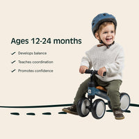 Retrospec Cricket Baby Walker 4-Wheel Balance Bike for Ages 12-24 Months Toddlers | First Birthday Gift - Toddler Bicycle Toy for 1 Year Old’s - Ride On Toys for Boys & Girls Olive Drab One Size
