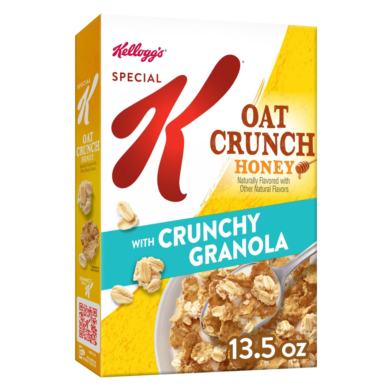Kellogg's  Special K Cold Breakfast Cereal, Oat Crunch Honey, Fiber Cereal 13.5oz Box (1 Box)