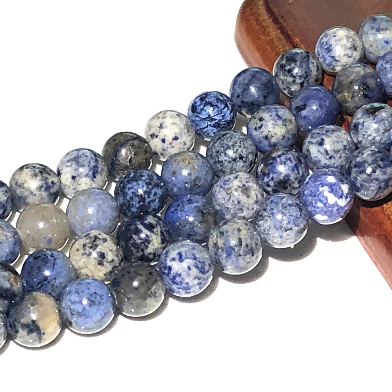 ABCGEMS Denim-Blue Flower Dumortierite Beads (Gorgeous Matrix) Healing Chakra Energy Crystal Stone DIY Jewelry Making Craft Men Women Smooth Round 8mm Flower Dumortierite (From Africa)