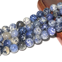 ABCGEMS Denim-Blue Flower Dumortierite Beads (Gorgeous Matrix) Healing Chakra Energy Crystal Stone DIY Jewelry Making Craft Men Women Smooth Round 8mm Flower Dumortierite (From Africa)