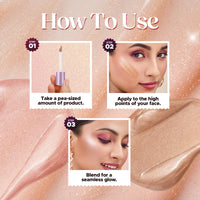 Hilary Rhoda Ultra Glow Liquid Highlighter | Illuminating & Glitter Liquid Highlighter | Dewy Finish | Cruelty-Free & Vegan | Luminescent Finish | Weightless -3.8g (Ultra Champagne - Shade 03)
