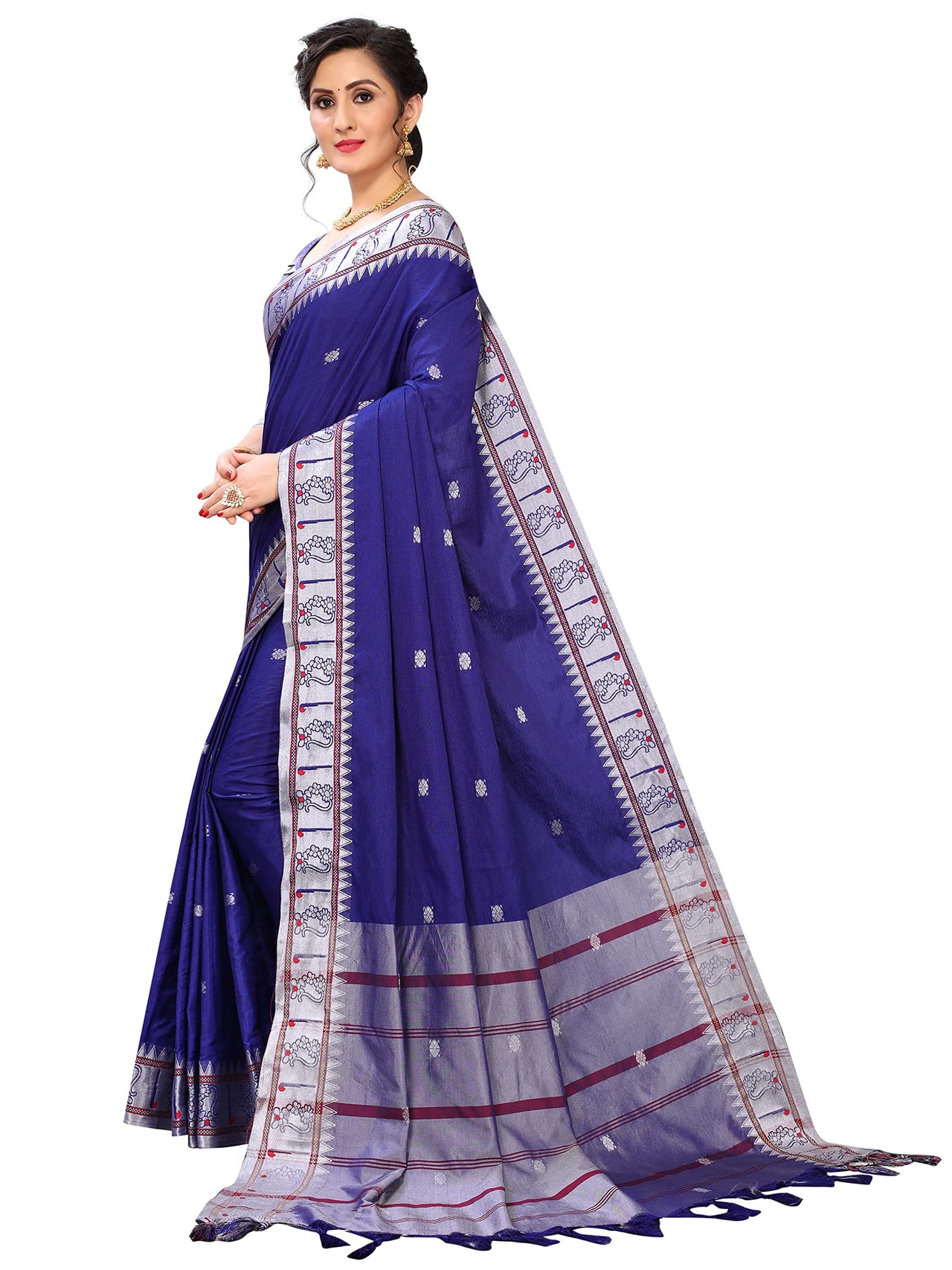 Regolith Designer Sarees for women banarasi silk saree with fancy saree Un-stitched blouse Pieces