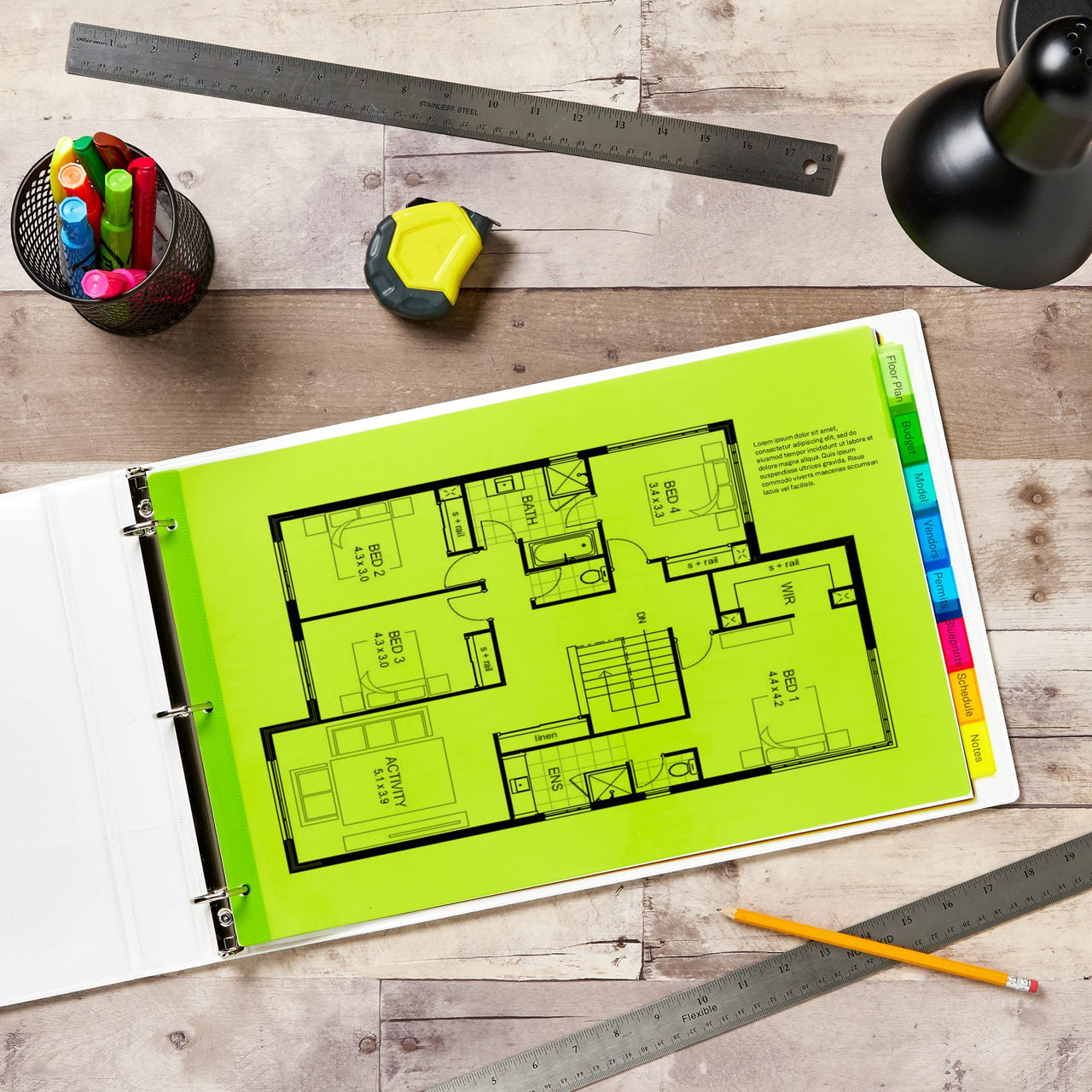 Avery Dividers for 3 Ring Binders, 8-Tab Binder Dividers, 11" x 17" Plastic Binder Dividers, Insertable Big Tabs, Multicolor, 1 Set (11179)