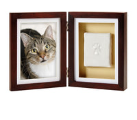 Pearhead Pet Paw Print Photo Frame With Clay Imprint Kit, Pawprint Making Kit, Cat Or Dog Memorial Keepsake Gift, Pet Home Dcor, Wooden Tabletop Picture Frame, Espresso