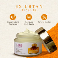 Lotus Herbals Radiance Boost Ubtan Face Cream SPF 20 (50g)|Face Wash (100g)|Face Mask (100g) (pack of 3,. 250g)
