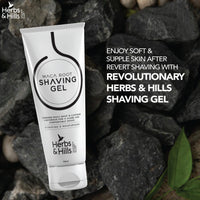 Herbs & Hills Shaving Gel for Mens - 100ml Combines MACA Root & Caffeine Anhydrous for a Close and Comfortable Shave, Protect Skin from Redness, Irritation & Razor Burn Better than Foam