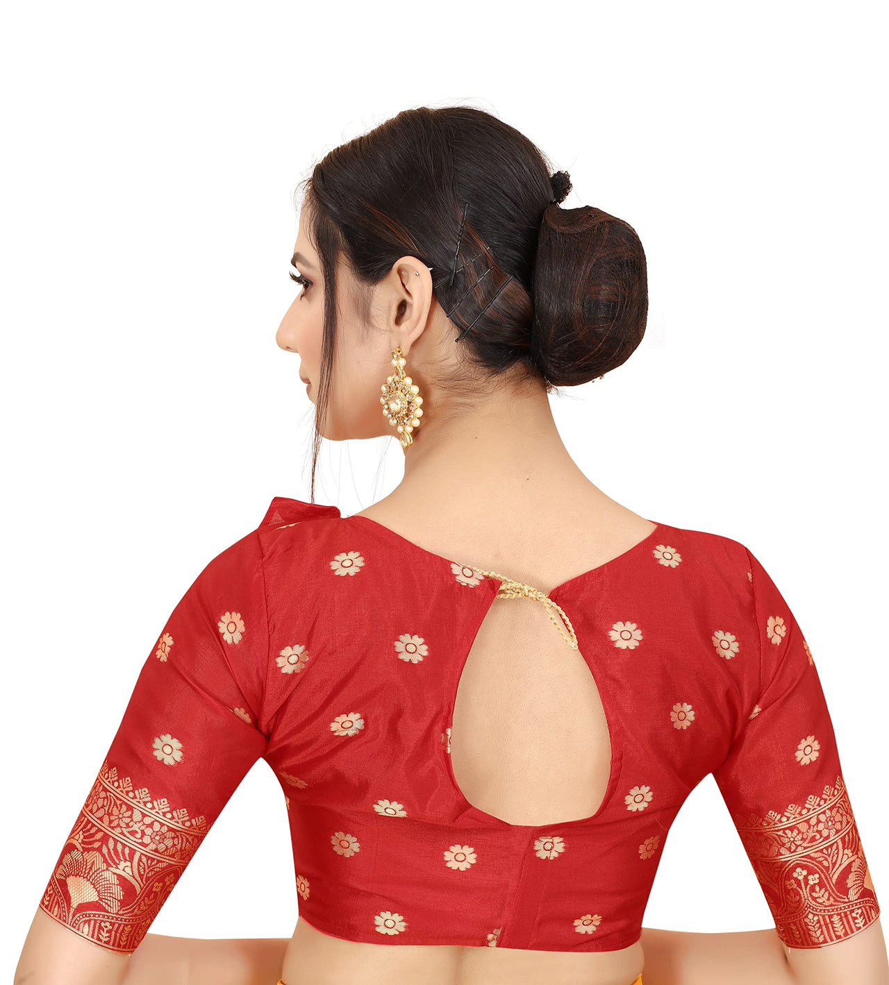 SATYAM WEAVES Women's  Banarasi Cotton Silk Saree With Blouse Piece